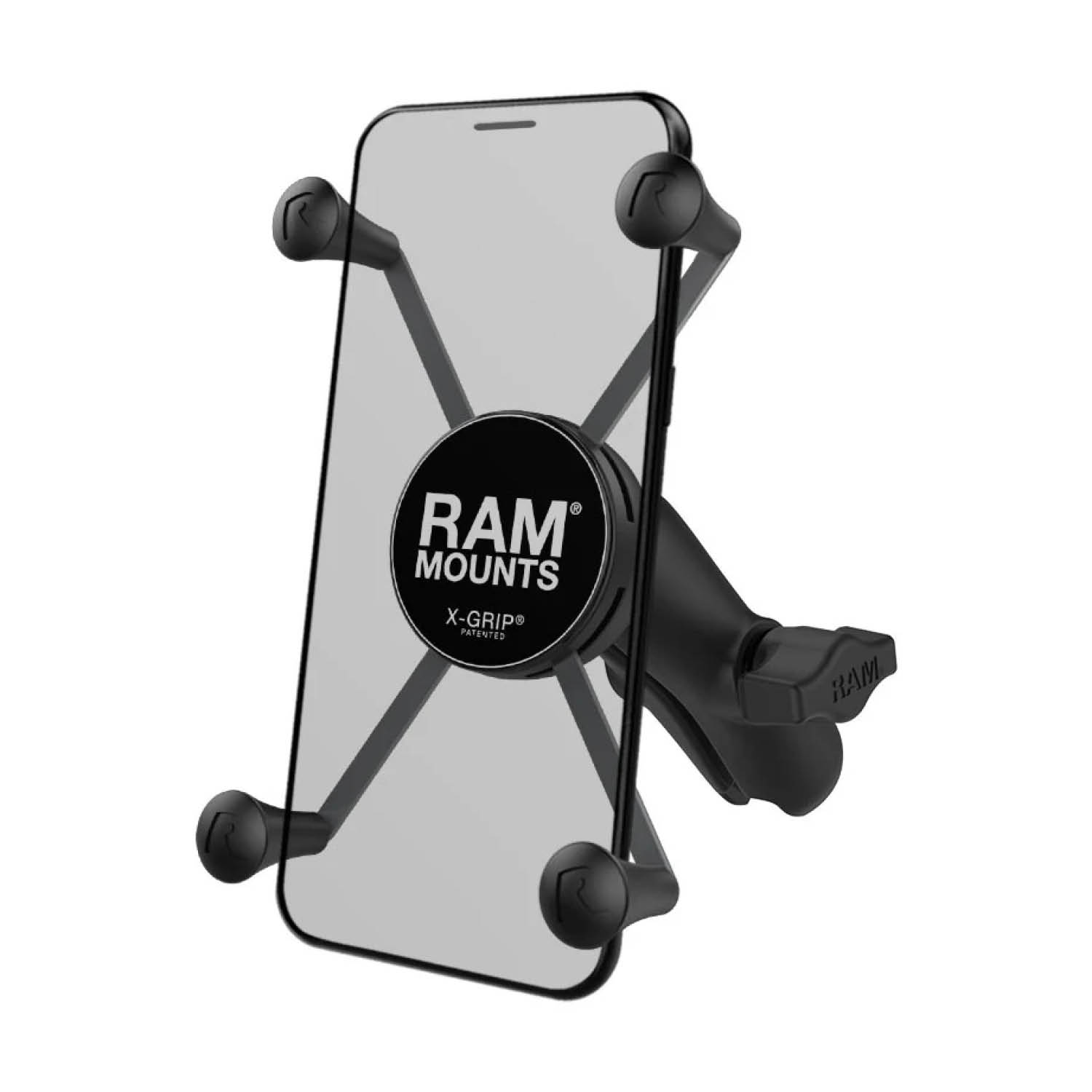 RAM Mounts X-Grip Set für Smartphones (Verbundstoff) - Bis 114,3 mm Breite - Mittlerer Verbindungsarm - B-Kugel (1 Zoll)