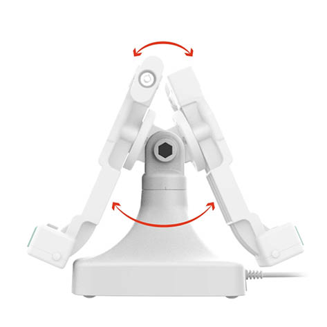 RAM Mounts GDS Uni-Conn Stand-Dockingstation (abschließbar) - Dreh- & Schwenkbar - PoE & Daten - Pogo-Pads unten - hellgrau