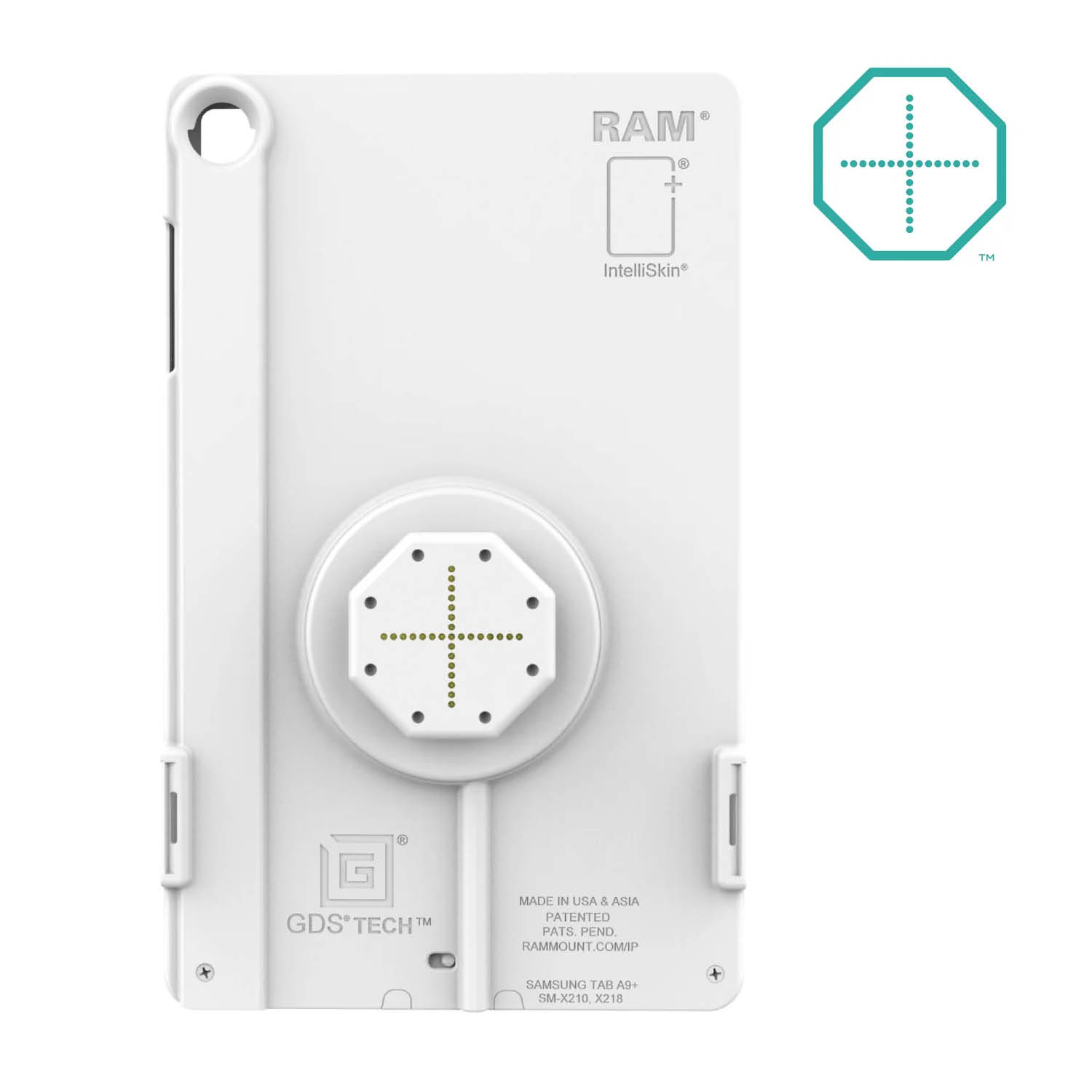 RAM Mounts IntelliSkin Thin-Case Ladeschutzhülle für Samsung Galaxy Tab A11+ - GDS-Technologie - Rückseitige Pogo-Pads - Externer USB-C Anschluss - Hellgrau