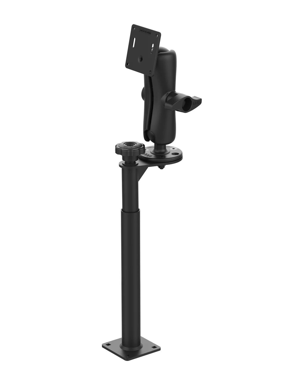 RAM Mounts Tele-Pole mit Schaft (ca. 450 mm) - D-Kugel (2,25 Zoll), 75x75 mm VESA-Platte