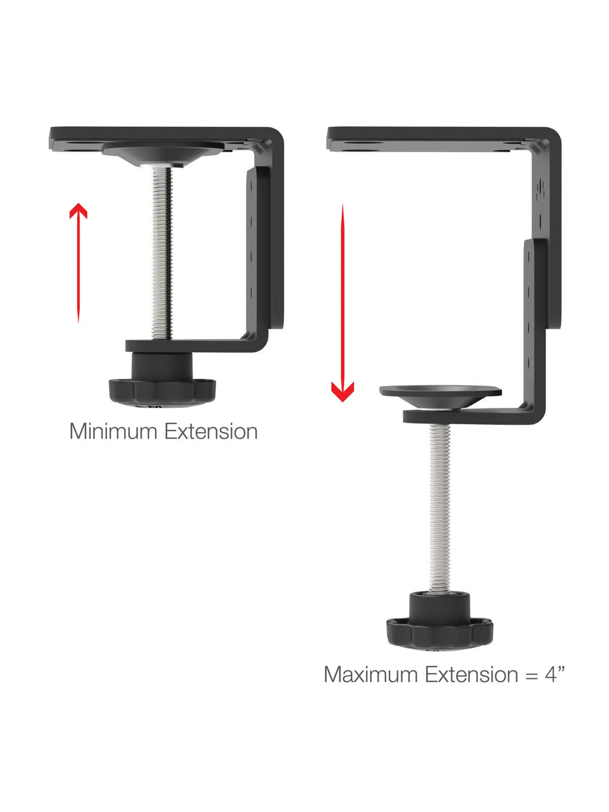 RAM Mounts Tisch-Schraubklemme mit Schwanenhals (457,2 mm) - Kugel-Adapter - B-Kugel (1 Zoll)