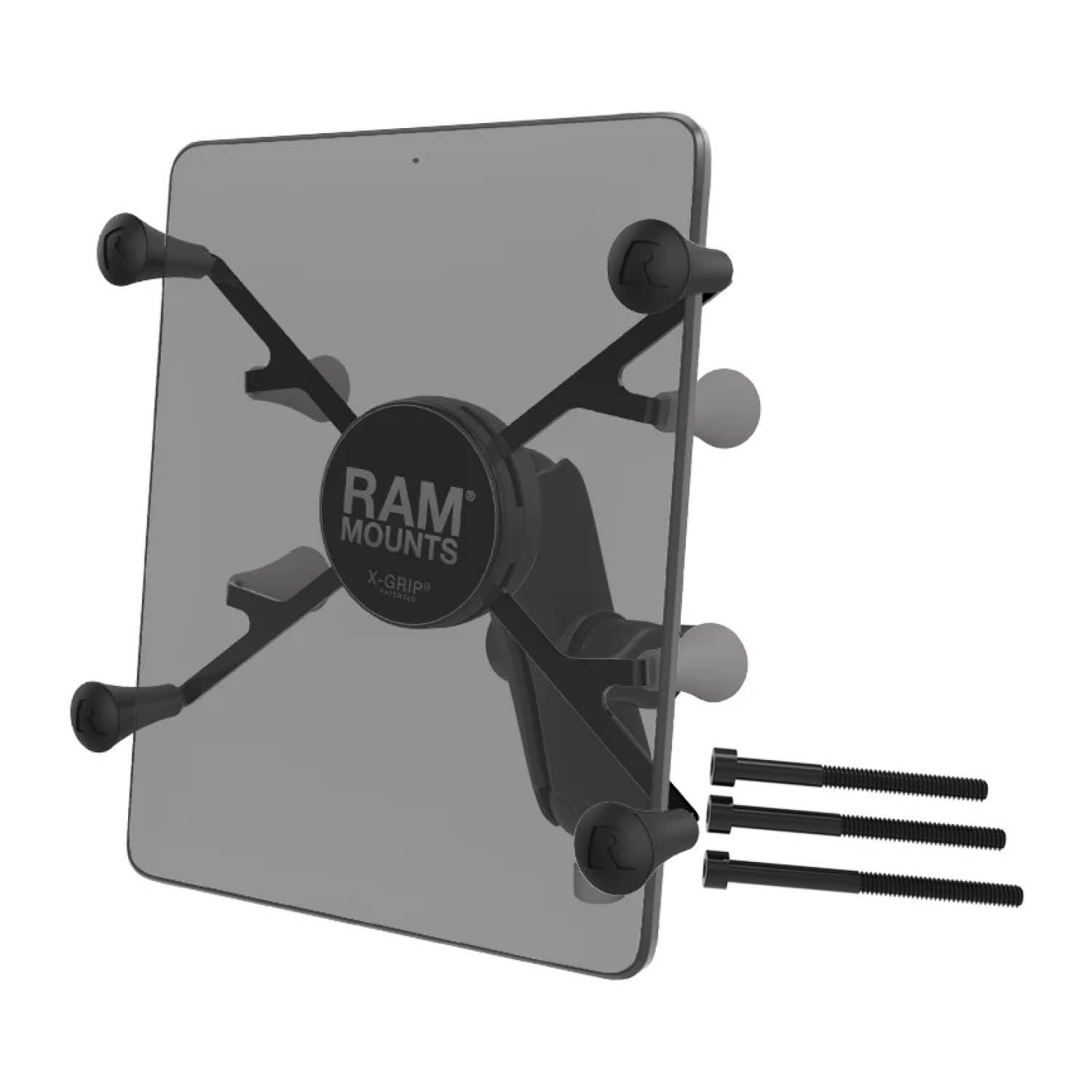 RAM Mounts X-Grip Motorrad-Halterung für 7-8 Zoll Tablets - Mittlerer Verbindungsarm - Kugel für Lenkerkopf mit M8-Schrauben - B-Kugel (1 Zoll) - Schrauben-Set
