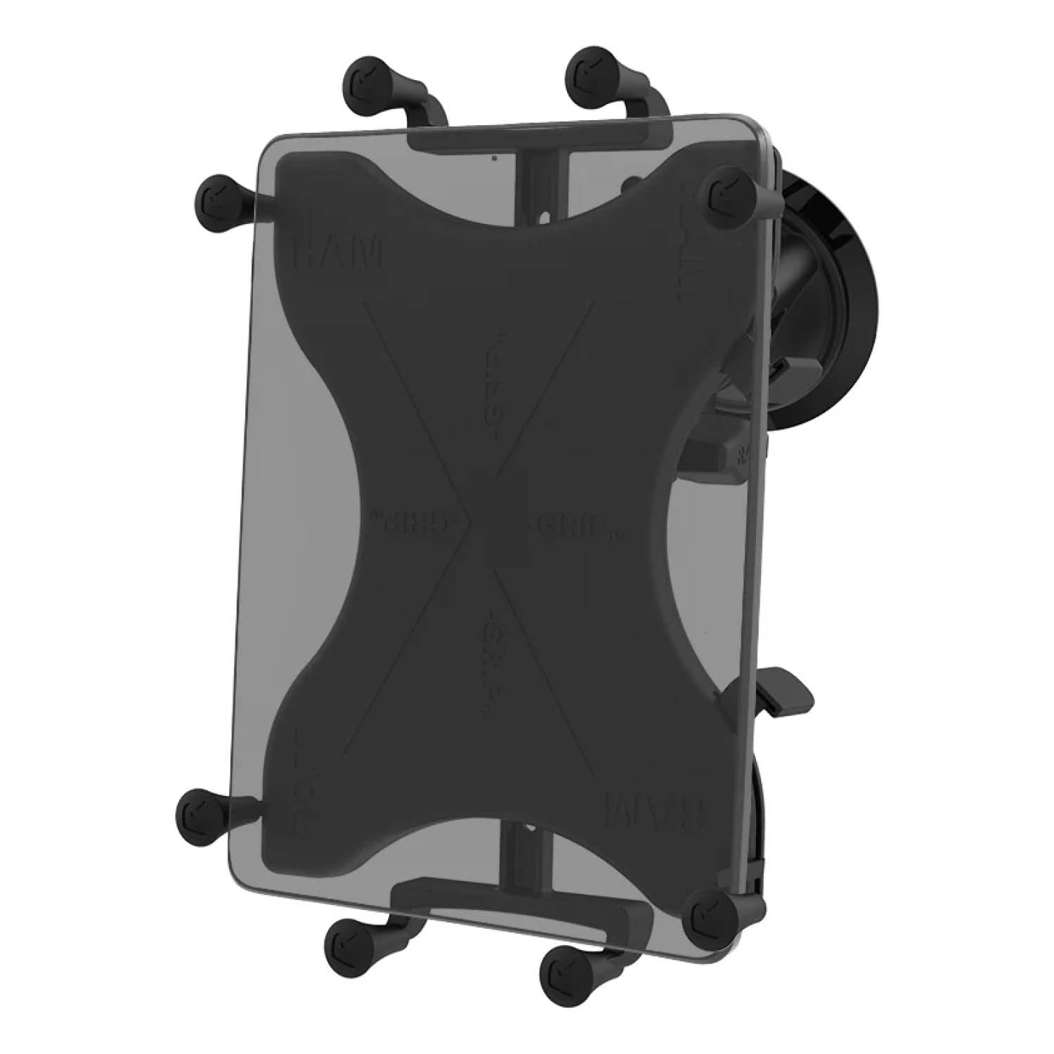 RAM Mounts X-Grip Saugfuß-Halterung für 9-11 Zoll Tablets - Runde Basiskugel - Mittlerer Verbindungsarm - Saugfuß mit Trapez-Basiskugel - B-Kugel (1 Zoll) - Schrauben-Set