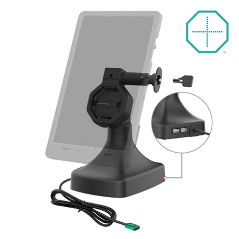 RAM Mounts GDS Uni-Conn Stand-Dockingstation (abschließbar) - Dreh- & Schwenkbar - USB-C & Daten - rückseitige Pogo-Pads