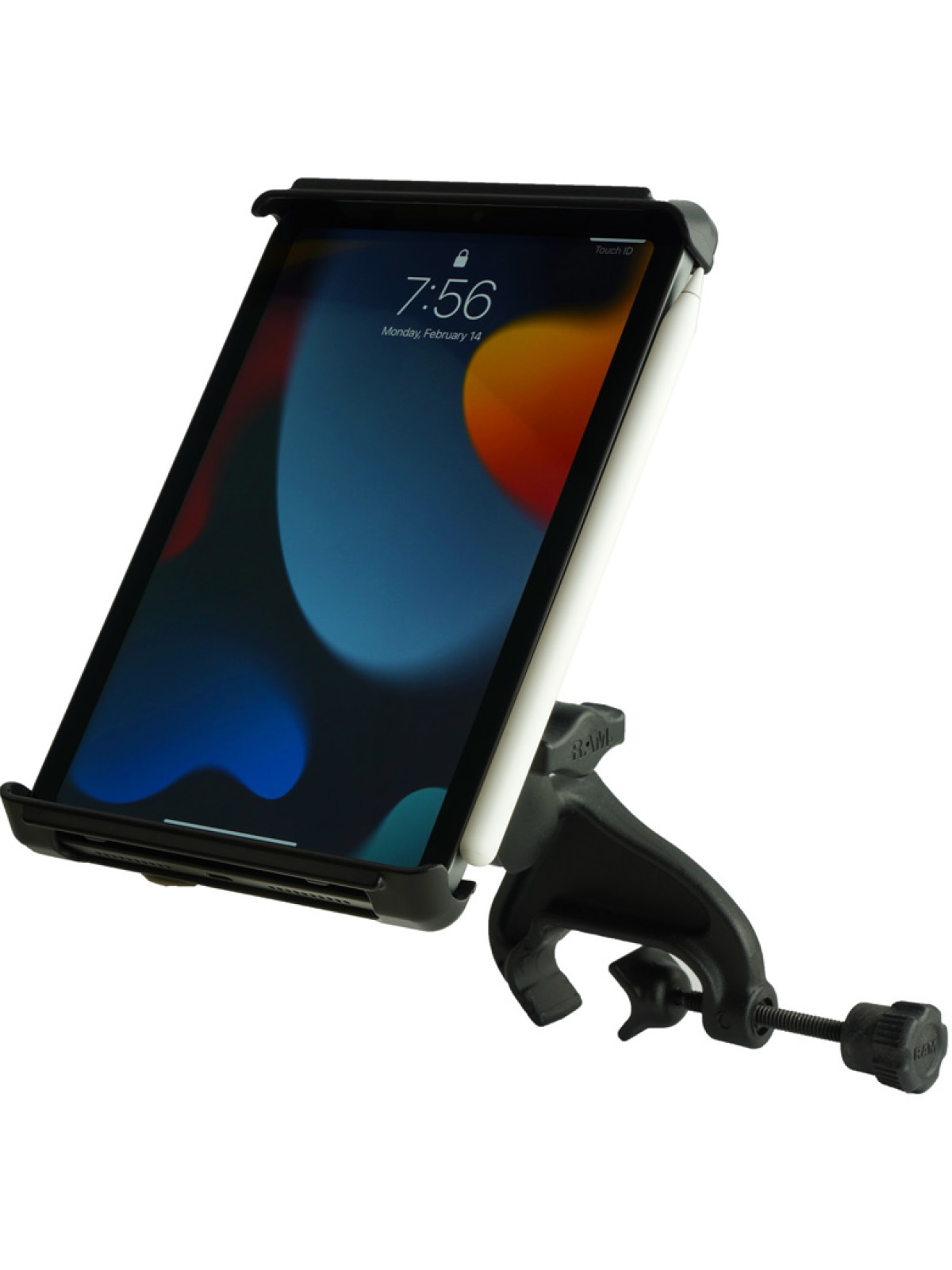 RAM Mounts Luftfahrt-Tablethalterung für Apple iPad mini Serien und mehr - B-Kugel (1 Zoll), mit Steuerhornklammer, Tab-Tite Tablethalteschale