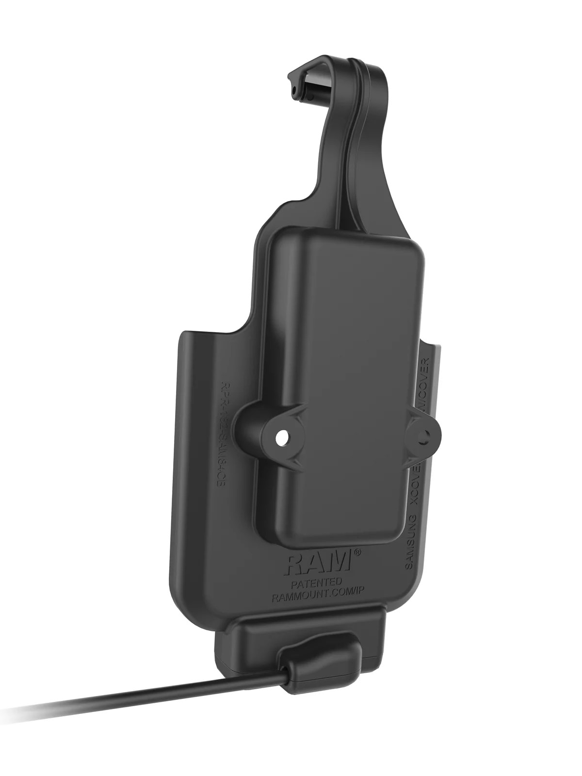 RAM Mounts EZ-Roll'r Form-Fit Ladeschale für Samsung XCover6 Pro (ohne Schutzhüllen etc.) - USB-A, Diamond-Aufnahme (Trapez)