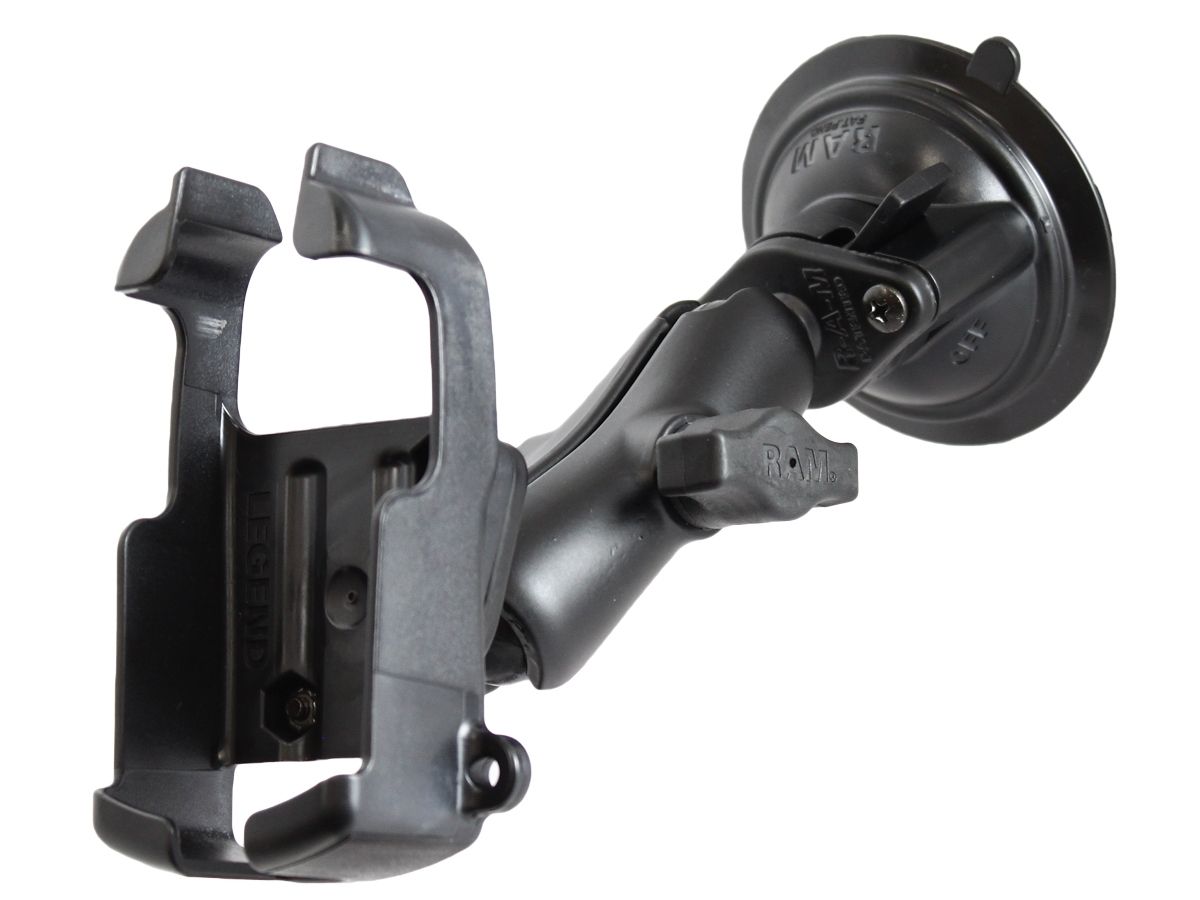 RAM Mounts Saugfuss-Halterung Garmin eTrex Color - mittlerer Verbindungsarm, 2x Diamond-Basisplatte (Trapez), Halteschale, B-Kugel (1 Zoll), im Polybe