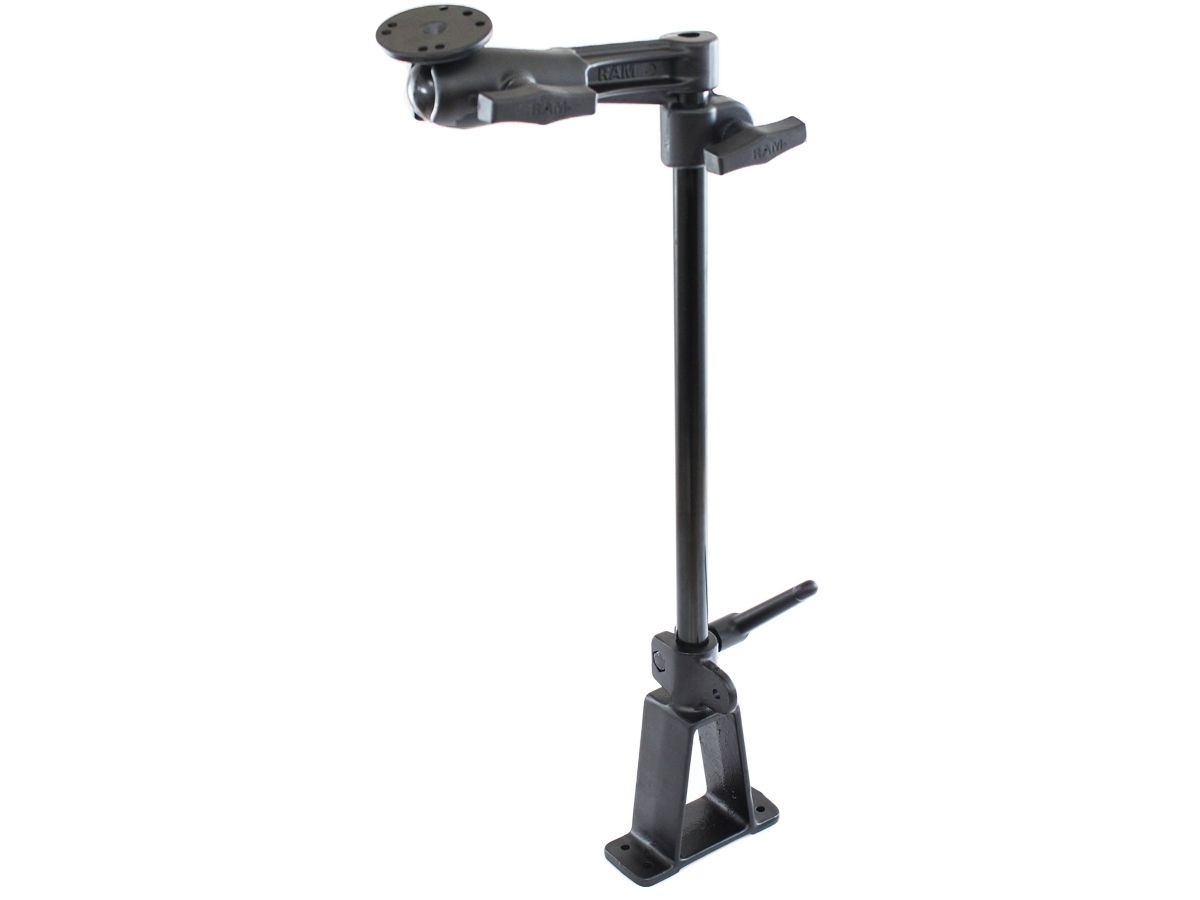 RAM Mounts Fahrzeug-Befestigung - Keil-Standfuss, 450 mm Rohr, Schwenkarm (oben) mit AMPS-Anbindung, C-Kugel (1,5 Zoll), im Polybeutel