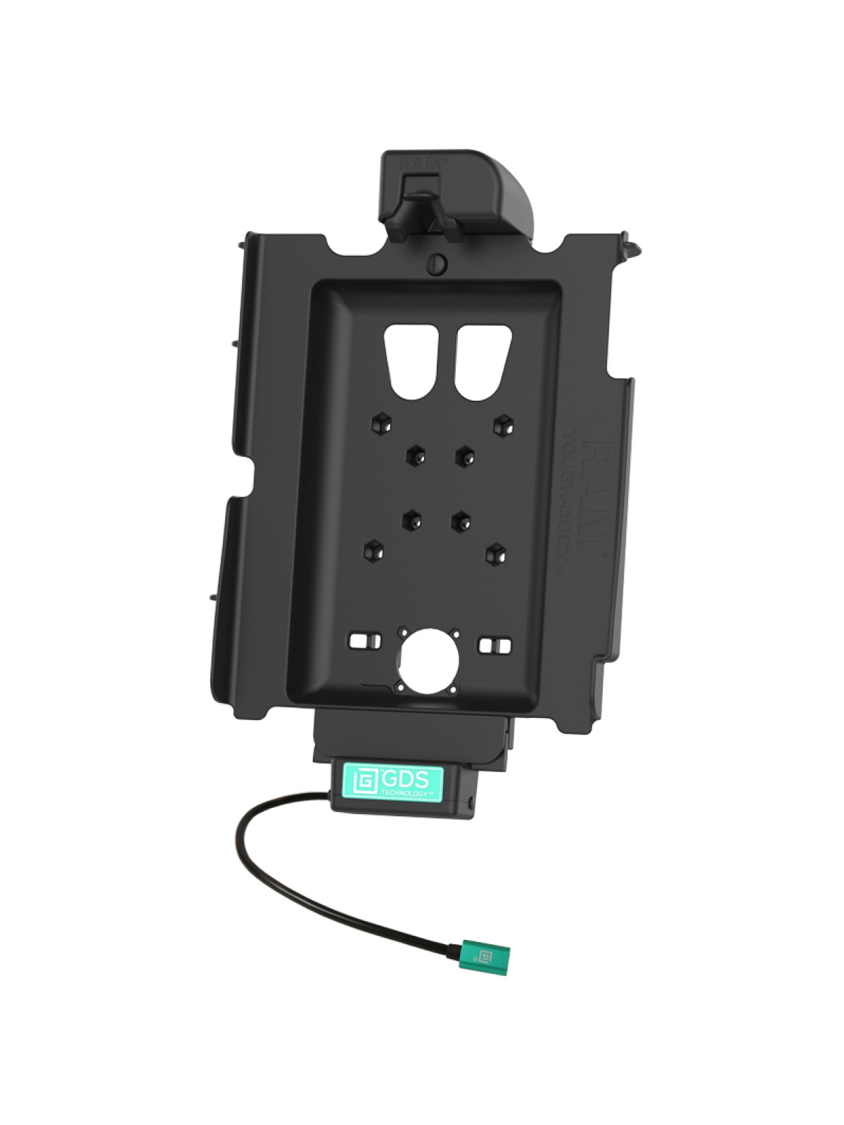 RAM Mounts GDS Tough-Dock Halteschale (Schnappverschluss) für Apple iPad Pro 12.9 (3-6 Gen.), Pro 13 & Air 13 - In IntelliSkin Next-Gen Schutzhülle - USB-C Anschluss