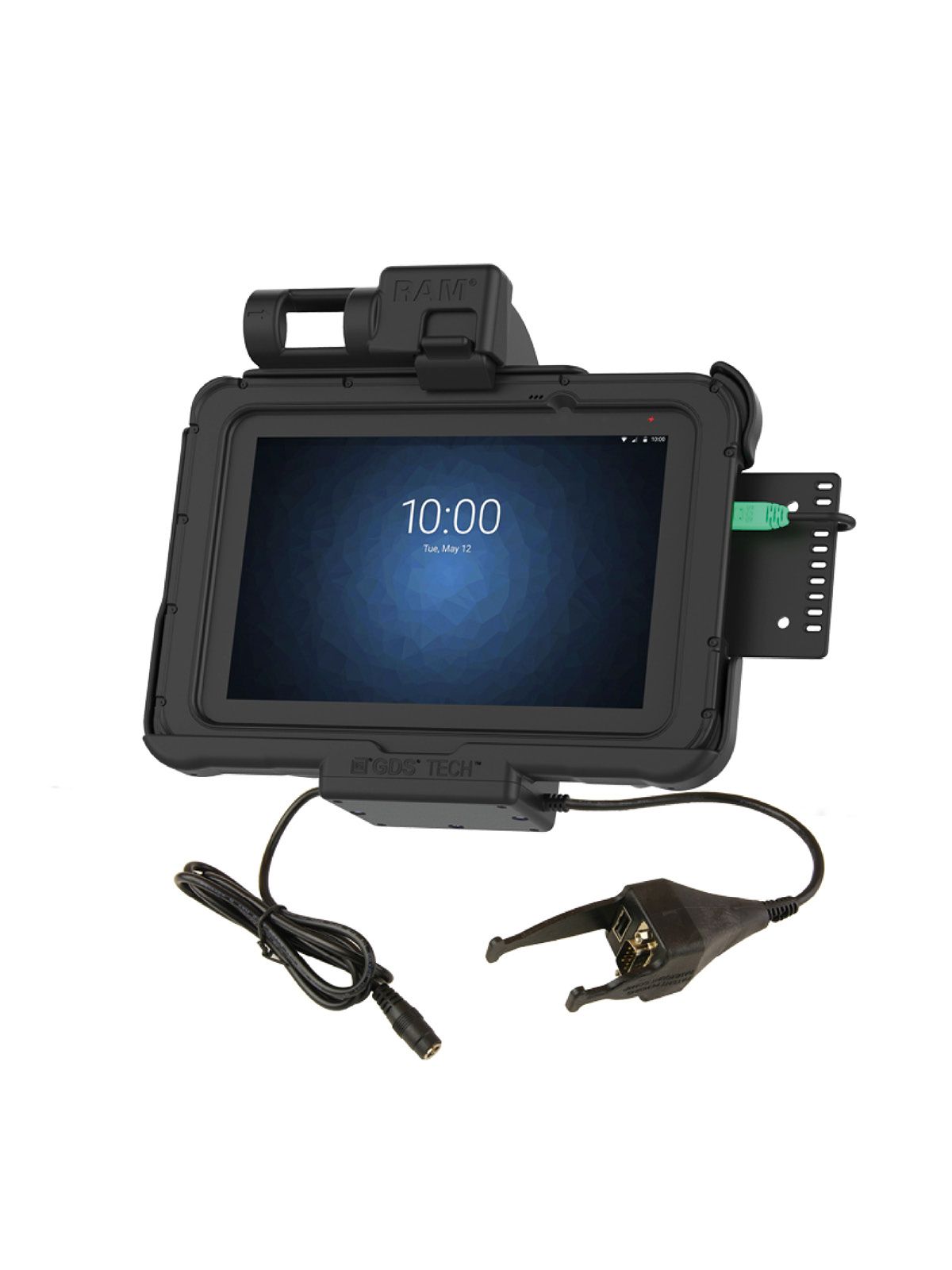 RAM Mounts Form-Fit Halteschale (Schnappverschluss) für Zebra ET5x 8.3“ & 8.4“ Serie - In Rugged Boot - 5.5mm DC & USB-A/DB-Sub-Anschluss