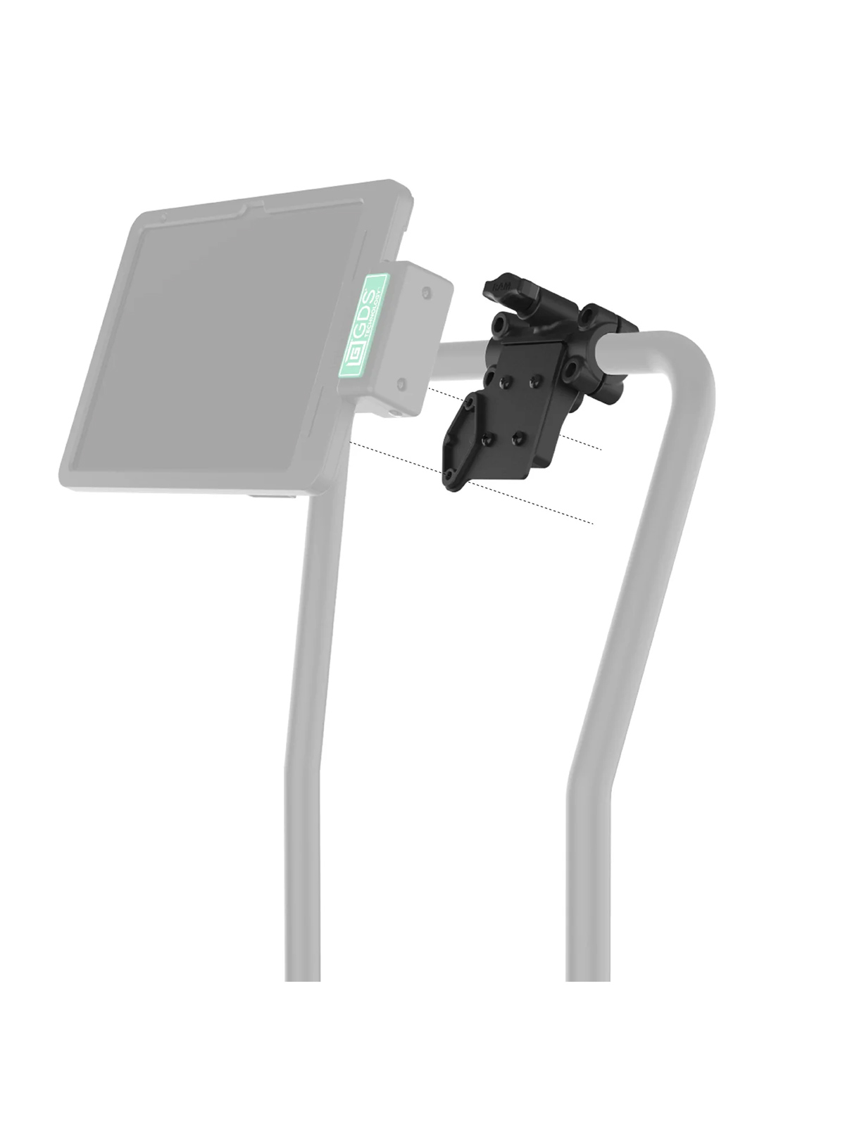 RAM Mounts Drehgelenk-Befestigung mit 2-Loch AMPS Aufnahme für Tough-Bar™
