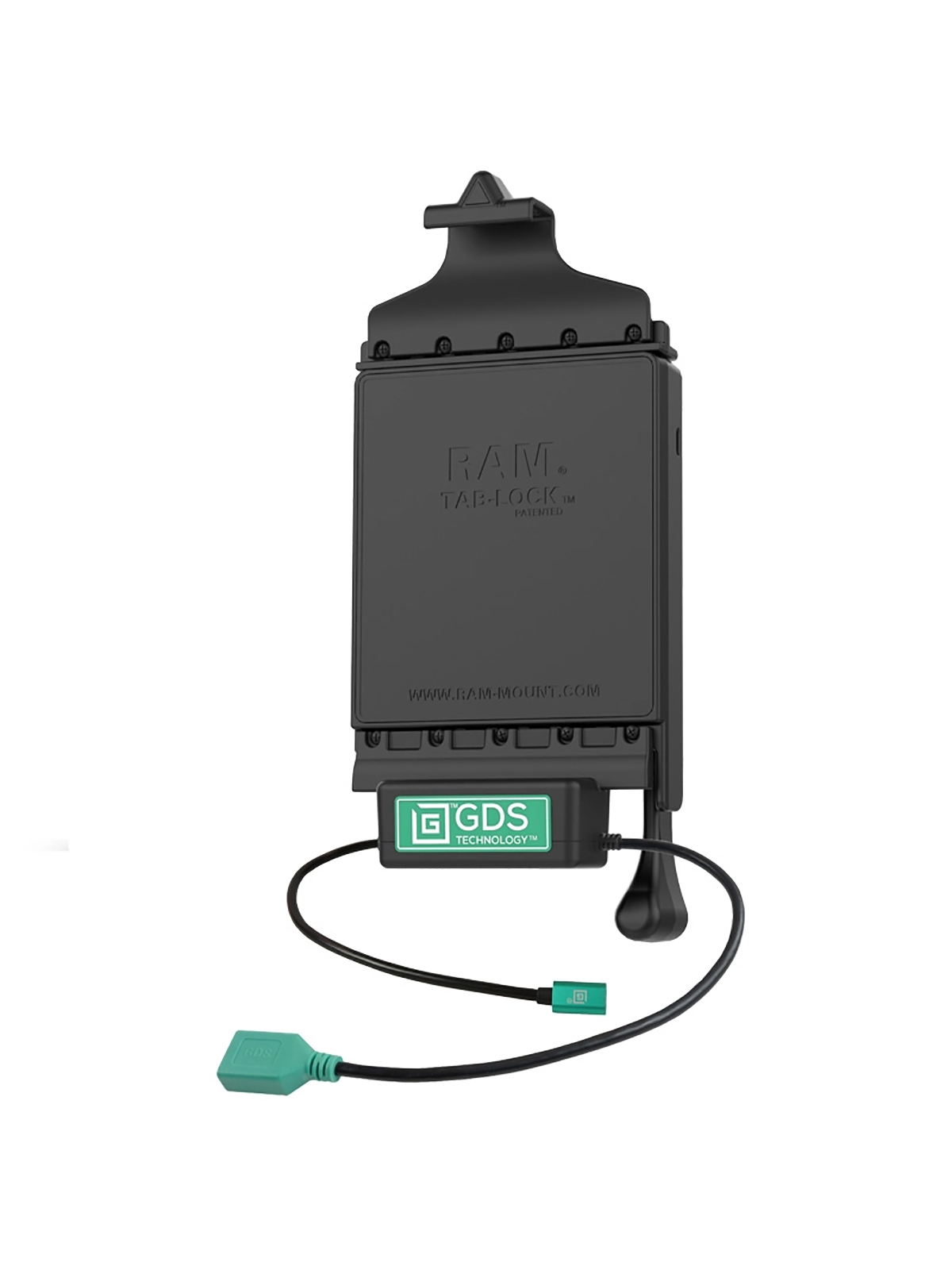 RAM Mounts GDS Halteschale (Schlüsselverriegelung) für Apple iPad mini (A17 Pro) & mini 6 - In IntelliSkin Next Gen Schutzhülle - USB-C & USB-A-Anschluss