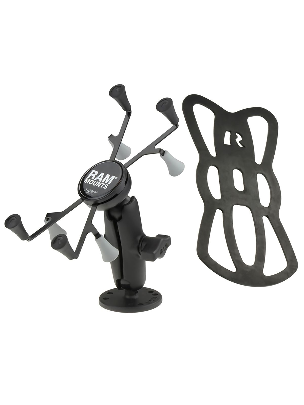 RAM Mounts X-Grip Aufbauhalterung für 7-8 Zoll Tablets - Mittlerer Verbindungsarm - Runde Basisplatte (AMPS) - B-Kugel (1 Zoll) - Schrauben-Set