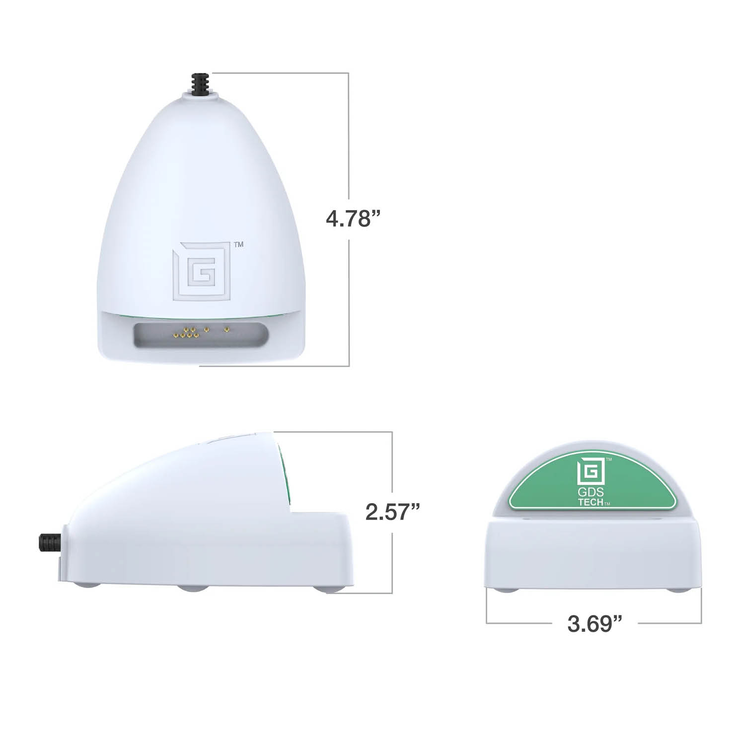 RAM Mounts GDS® Tisch-Ladestation (Low-Profile) Power Delivery für große Tablets in IntelliSkin Schutzhülle - USB-C 2.0, hellgrau