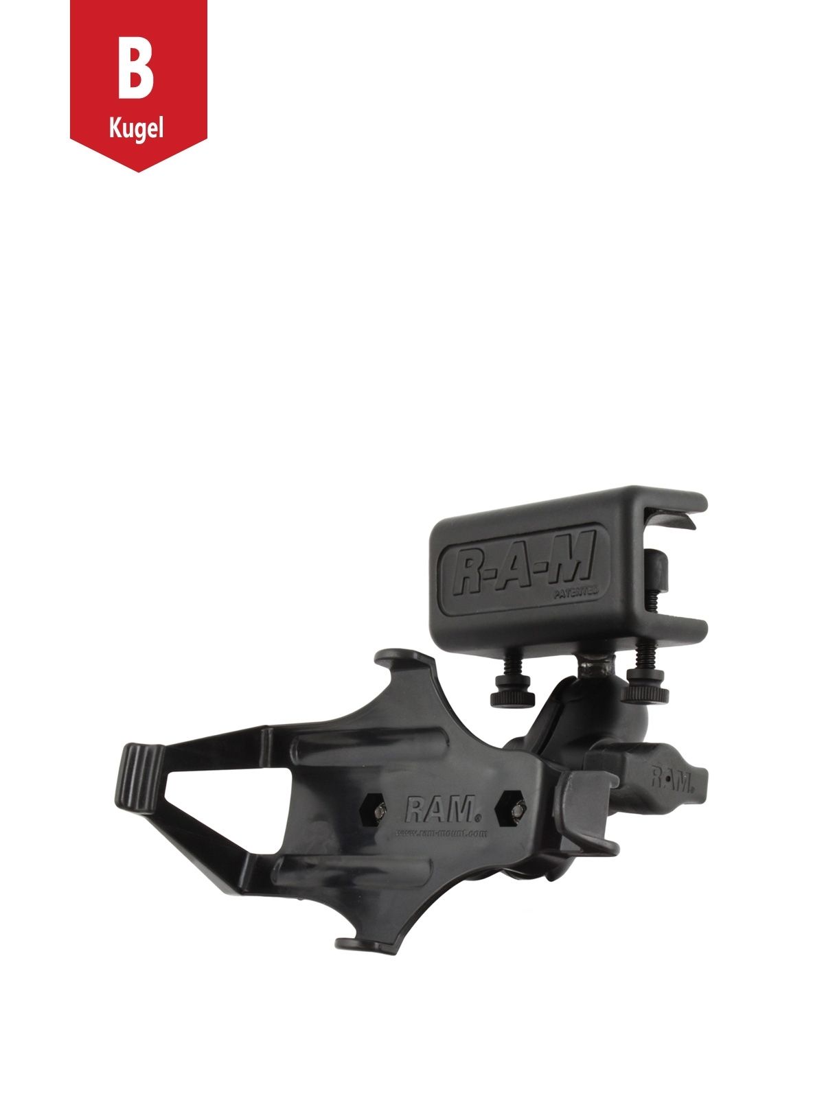 RAM Mounts Luftfahrt-Halterung Garmin GPSMAP 176/196/296/396/495/496 - B-Kugel (1 Zoll), Panel-Klammer, mittlerer Verbindungsarm