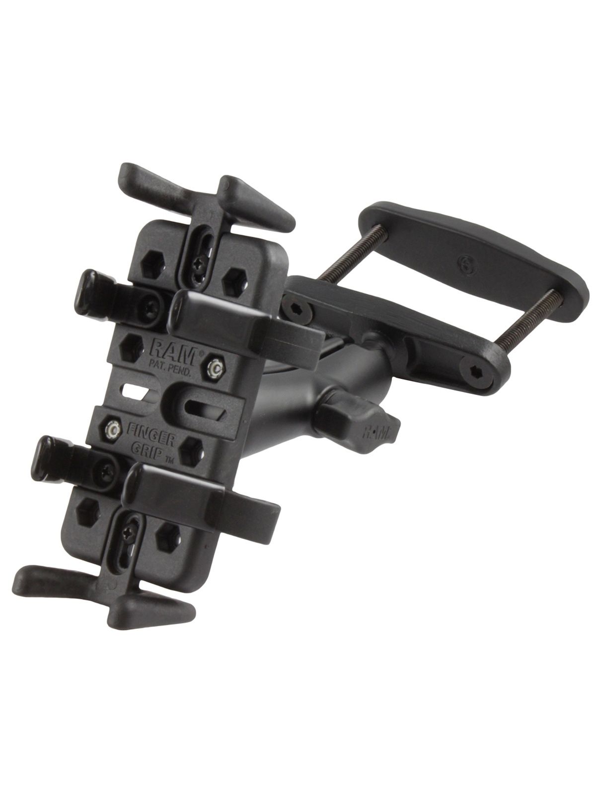 RAM Mounts Universal Schraubklemmen-Halterung - B-Kugel (1 Zoll), Schraubklemme, mittlerer Verbindungsarm, Universal-Halteschale