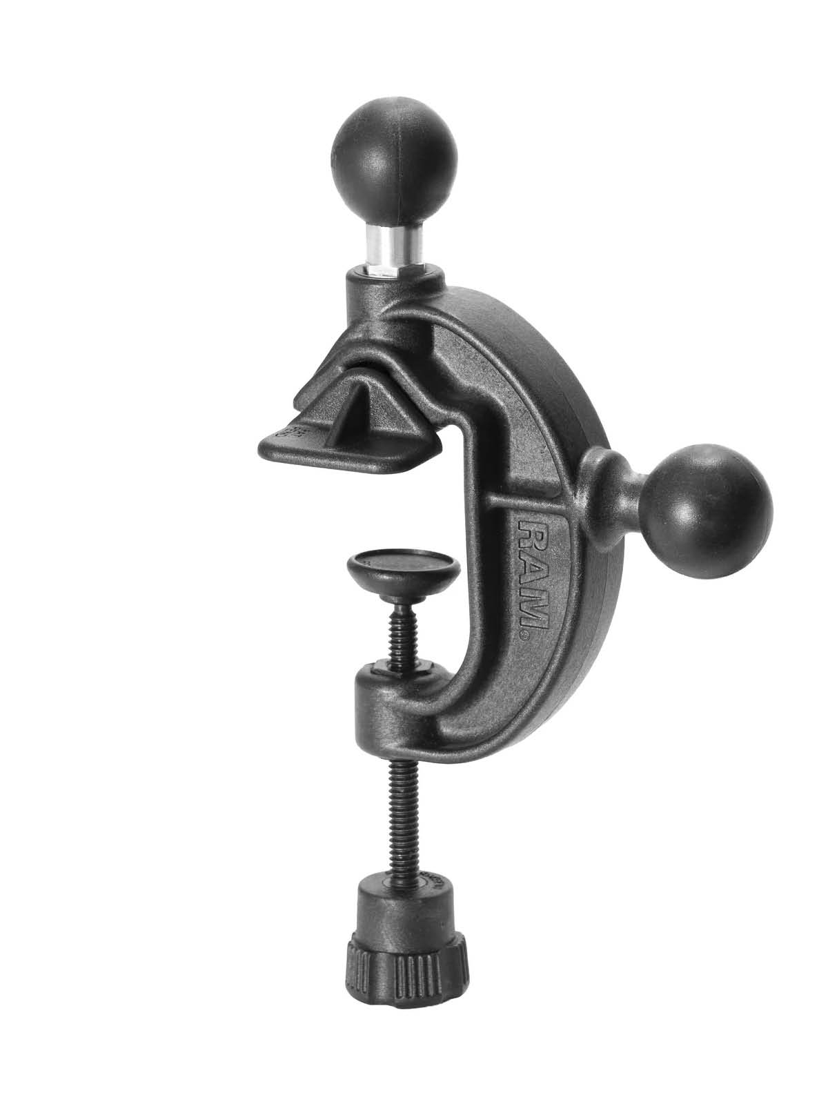 RAM Mounts Verbundstoff-Klammer mit 2 Kugeln für Rohre/Stangen - B-Kugel (1 Zoll) - Klemmbereich 0-38,1 mm